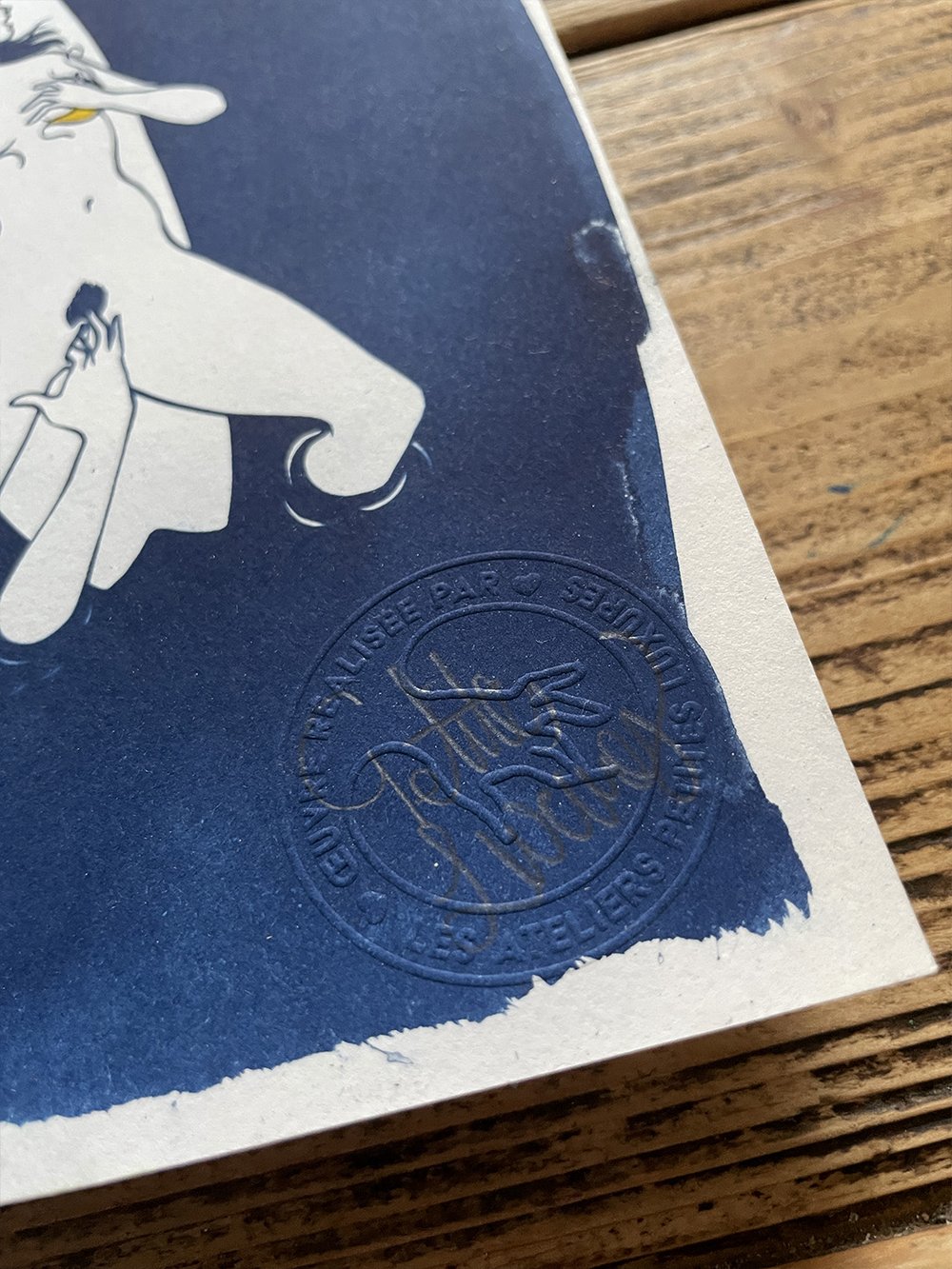 Image of "Les doigts de la mer" cyanotype + handmade watercolor