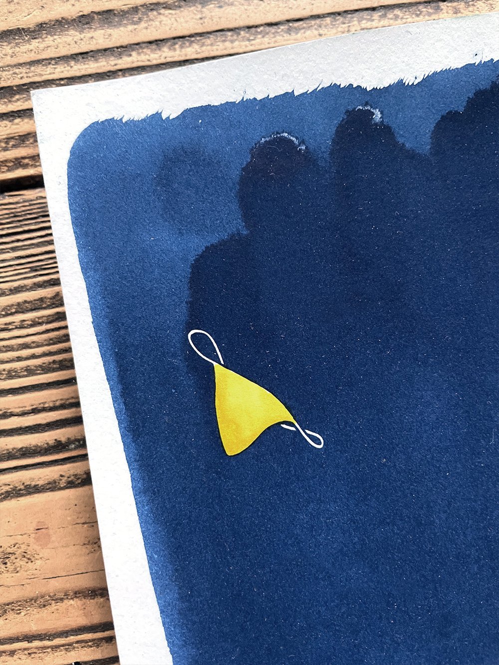 Image of "Les doigts de la mer" cyanotype + handmade watercolor