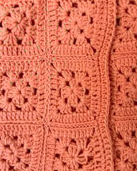 Image 4 of Handmade Coral Granny Square Crochet Cardigan