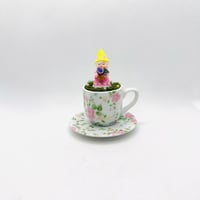 Image 2 of Whimsical springtime Easter Tea cup Tabletop Decor