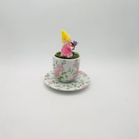Image 4 of Whimsical springtime Easter Tea cup Tabletop Decor