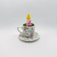Image 5 of Whimsical springtime Easter Tea cup Tabletop Decor