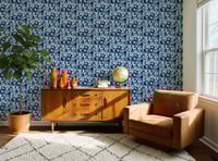 Image 2 of 'After Party Blue' Wallpaper Roll – 10m