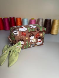 Image 5 of Handmade Quilted Cosmetic Bag, Small Zipper Pouch, Travel Toiletry Organizer