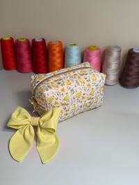 Image 7 of Handmade Quilted Cosmetic Bag, Small Zipper Pouch, Travel Toiletry Organizer