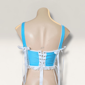 Image of Adidas Baby Blue Flip Set - Super Crop + Lace Up Corset