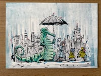 Image 1 of Crocodile and Girl Print 