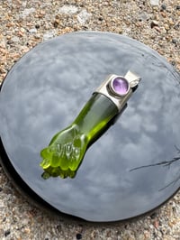 Image 4 of Green chalcedony and amethyst mano figa 