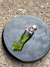 Image 5 of Green chalcedony and amethyst mano figa 