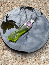 Image 2 of Green chalcedony and amethyst mano figa 