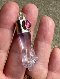 Image 2 of Amethyst and pink tourmaline mano figa 