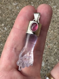 Image 4 of Amethyst and pink tourmaline mano figa 