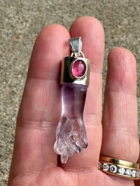 Image 8 of Amethyst and pink tourmaline mano figa 