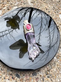 Image 3 of Amethyst and pink tourmaline mano figa 