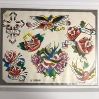 Image 1 of 90’s Seth Ciferri taped production flash sheet 11x14 with linework 