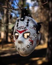 Image 1 of Friday the Purrteenth Handmade & Hand-Painted Mask