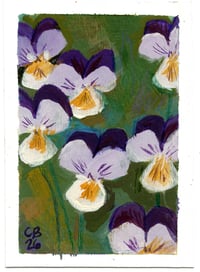 Johnny Jump-Ups 2 - Gouache Painting