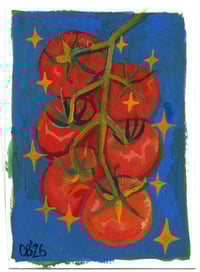 Tomatoes on the Vine - Gouache Painting
