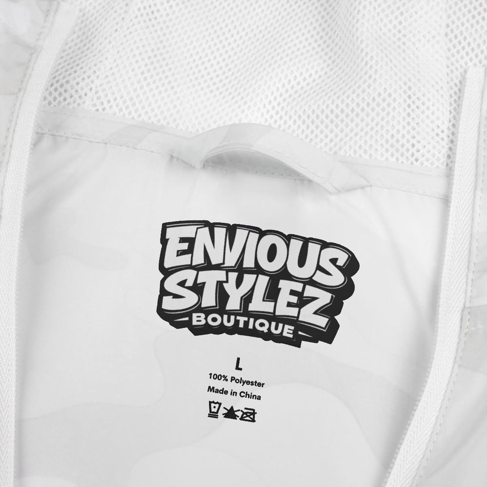 Image of Unisex Windbreaker Jacket — "Not Luck Not Random Chosen" Graphic Hooded Windbreaker