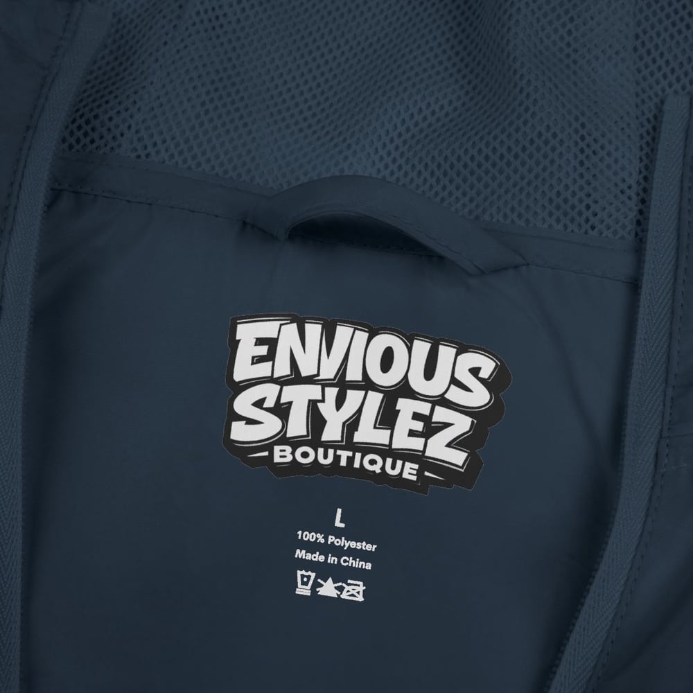 Image of Unisex Windbreaker Jacket — "Not Luck Not Random Chosen" Graphic Hooded Windbreaker