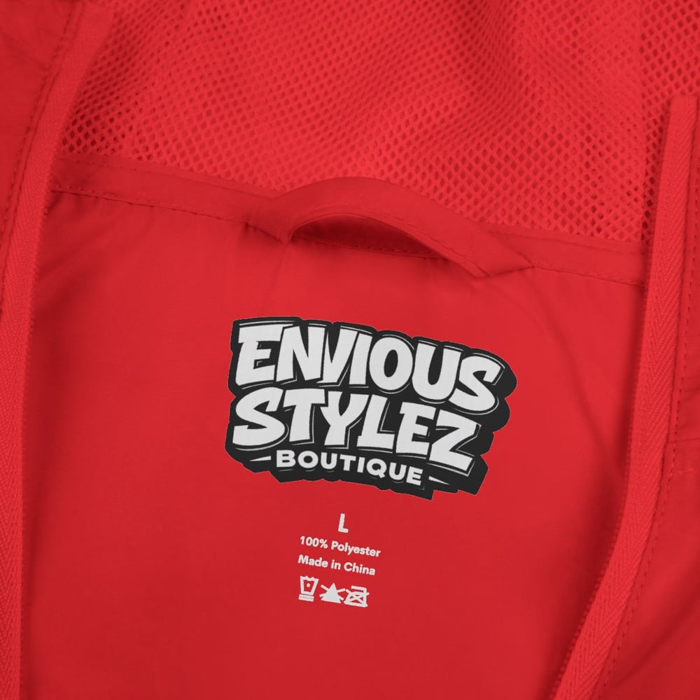 Image of Unisex Windbreaker Jacket — "Not Luck Not Random Chosen" Graphic Hooded Windbreaker