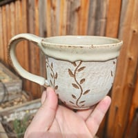 Image 2 of Sgraffito Vine Mug - Yellow Salt