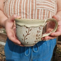 Image 4 of Sgraffito Vine Mug - Yellow Salt