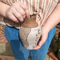 Image 2 of Sgraffito Vase - Vines & Wood