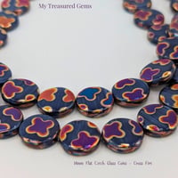 Image 2 of Czech Glass Coin Beads – Cross Fire Batika Iridescent 14mm Flat Round