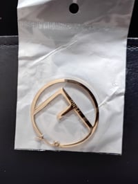 Gold Single F Earrings 