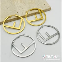 Silver Single F Earrings 
