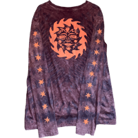 Image 1 of Mr. Sun ✷ Maroon Tie–Dye Long Sleeve (L)