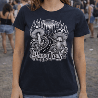 Image 1 of Happy Trails Mushroom Tee – Slim Fit Baby Doll T-Shirt