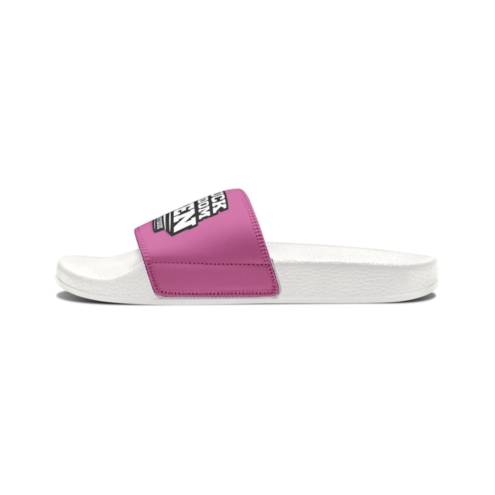 Image of Chosen 1 Slide Sandals — Women's Removable-Strap Pool Slides with 'Chosen I' Graphic