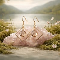 GOLD AND TOPAZ COLORED BEADS WITH GOLD DANGLE