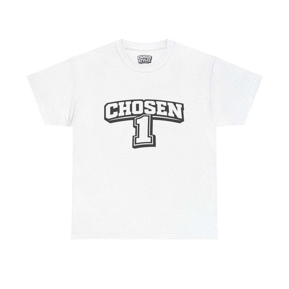 Image of Unisex Chosen 1 T-Shirt — "Chosen" Graphic Tee with 'Not Luck, Not Random, Chosen' Back Print