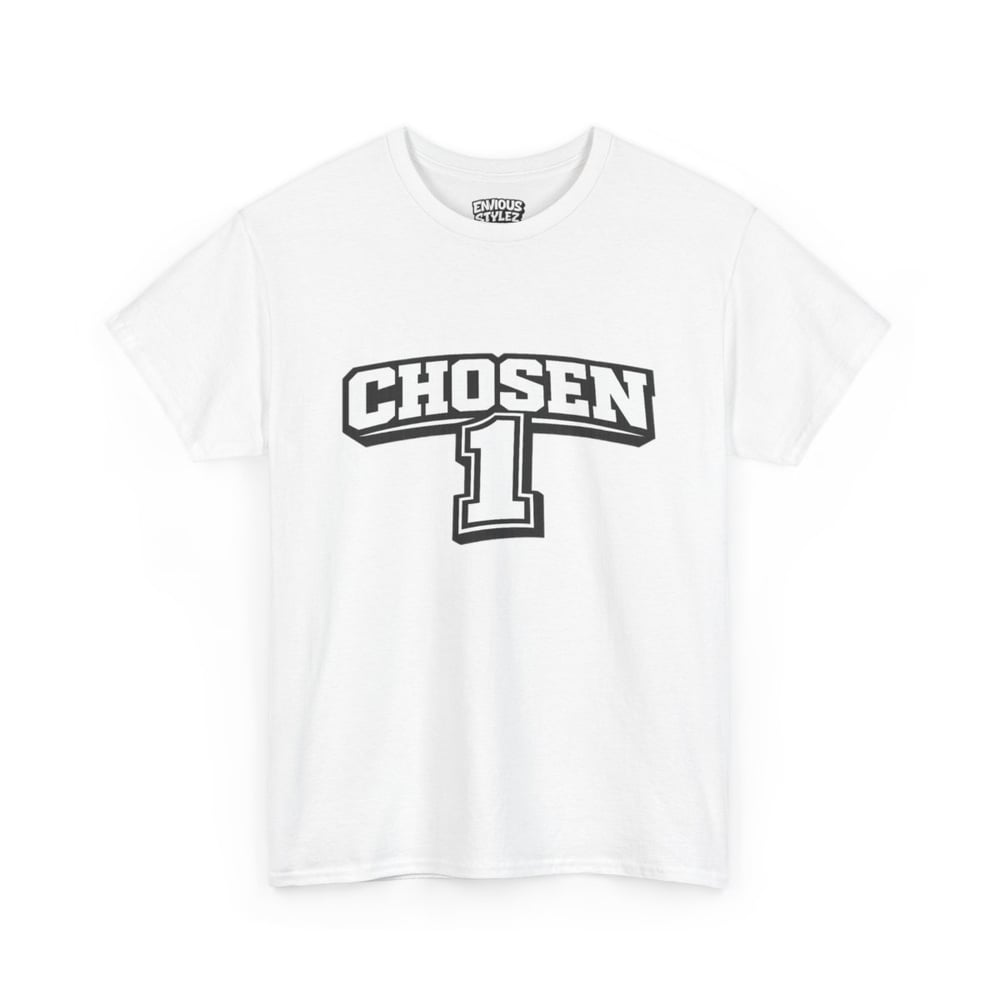 Image of Unisex Chosen 1 T-Shirt — "Chosen" Graphic Tee with 'Not Luck, Not Random, Chosen' Back Print