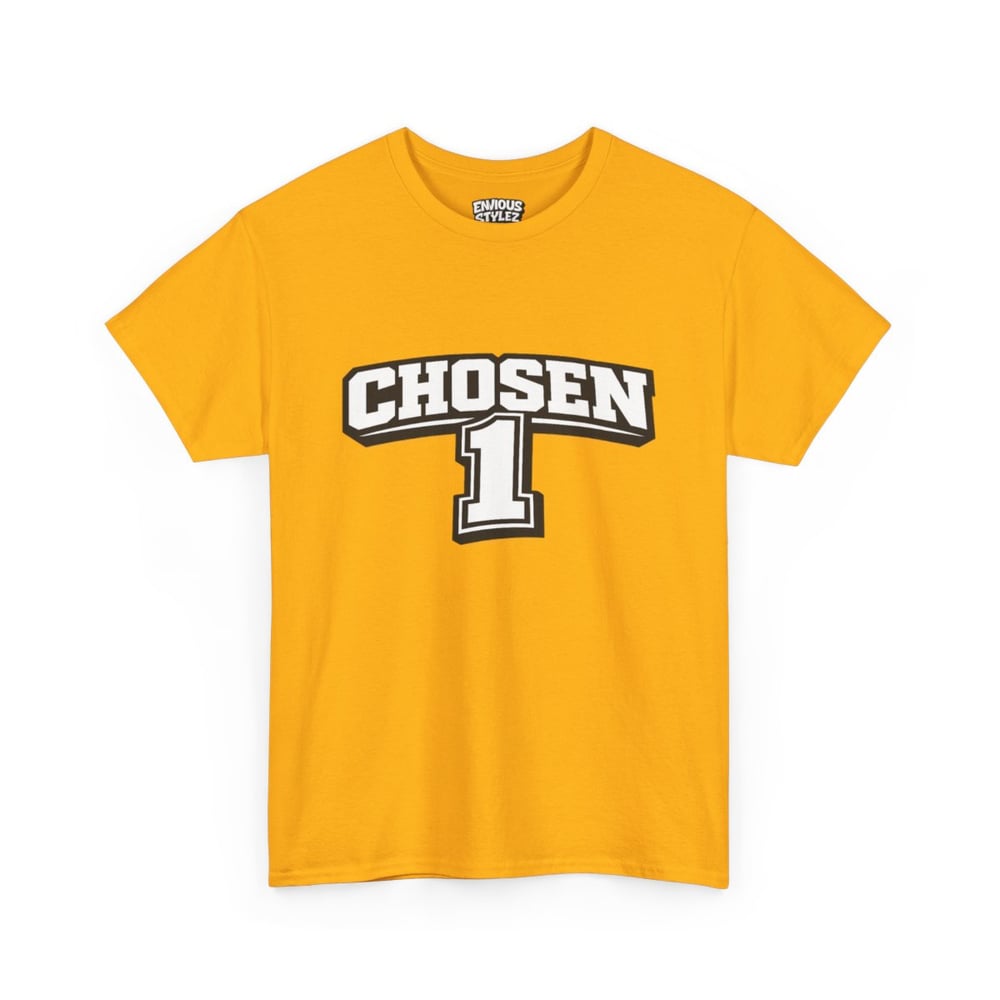 Image of Unisex Chosen 1 T-Shirt — "Chosen" Graphic Tee with 'Not Luck, Not Random, Chosen' Back Print