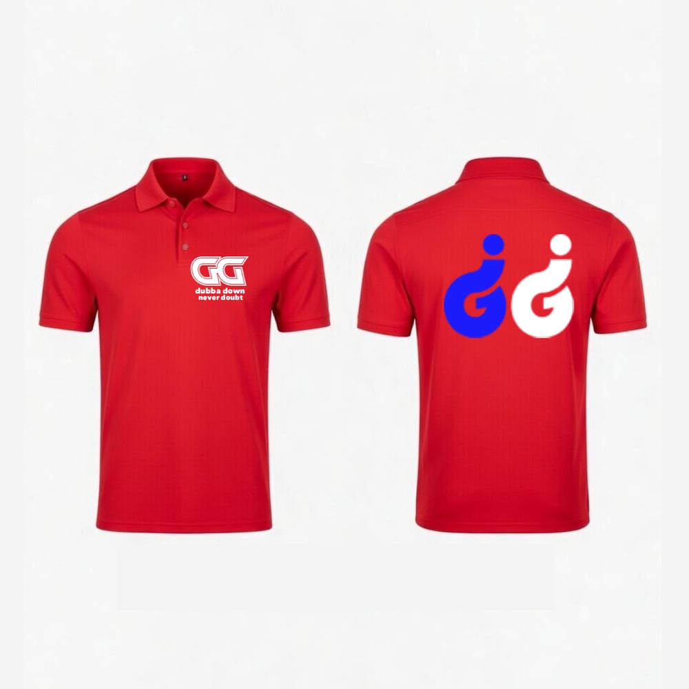 Image of Designer Dubba Down Polo (White/Blue)