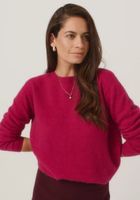 Image 3 of merino mink crew lupin