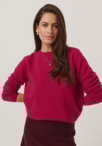 Image 4 of merino mink crew lupin