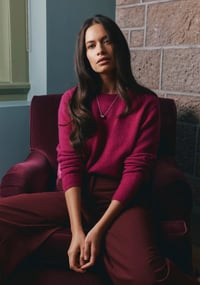 Image 1 of merino mink crew lupin