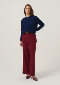 Image 1 of merino mink crew zephyr midnight navy