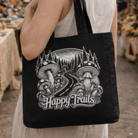 Image 1 of Happy Trails Mushroom Tote Bag