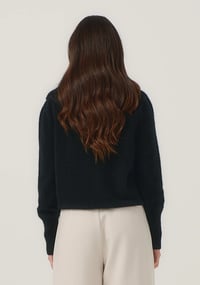 Image 5 of merino mink corine zip sweater jet