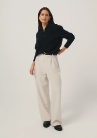 Image 1 of merino mink corine zip sweater jet