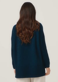 Image 3 of merino mink cleo sweater peacock