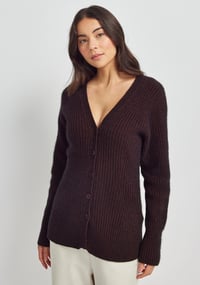 Image 1 of untouched world zoey cardigan cacao