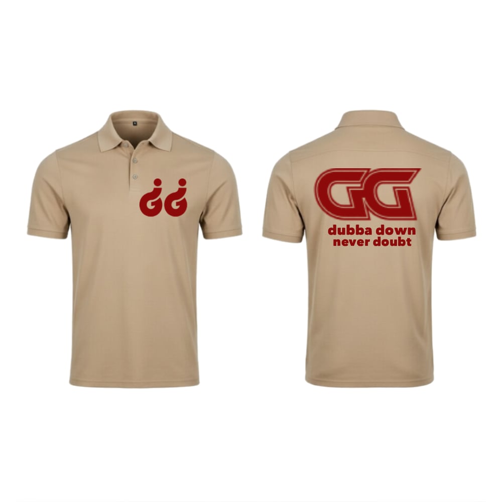 Image of Designer Dubba Down Polo (Beige/Red)