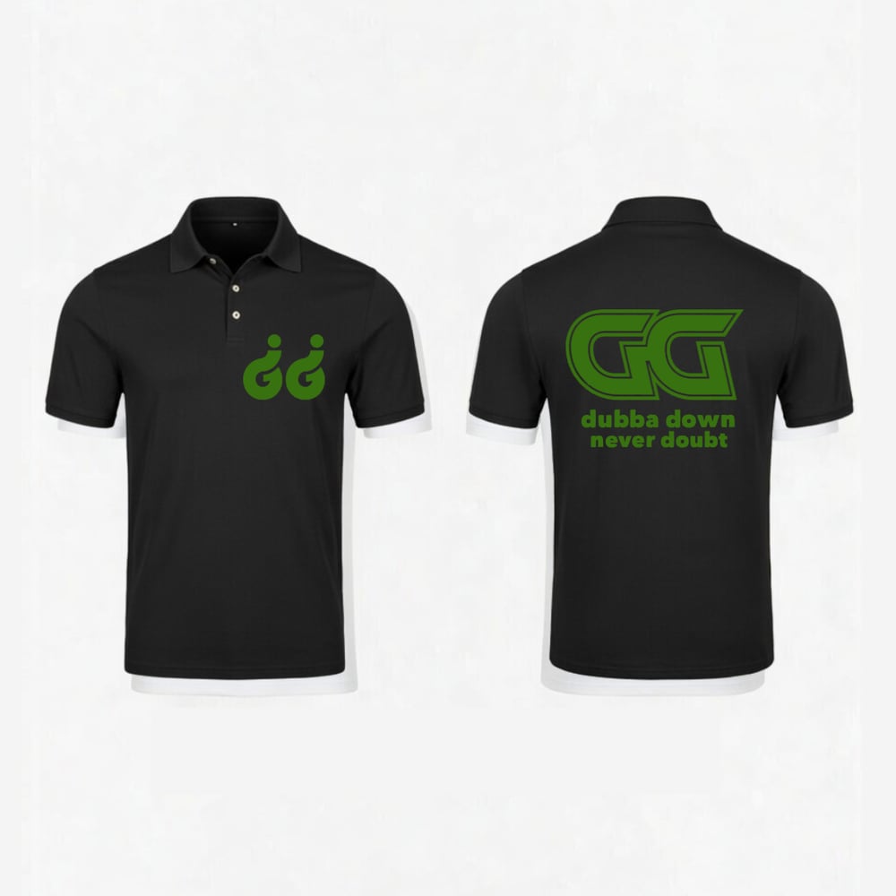 Image of Designer Dubba Down Polo (Black/Green)